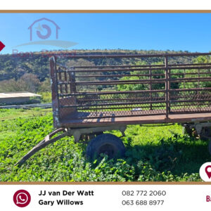4-Wheel Farm Trailer with Stock Rails