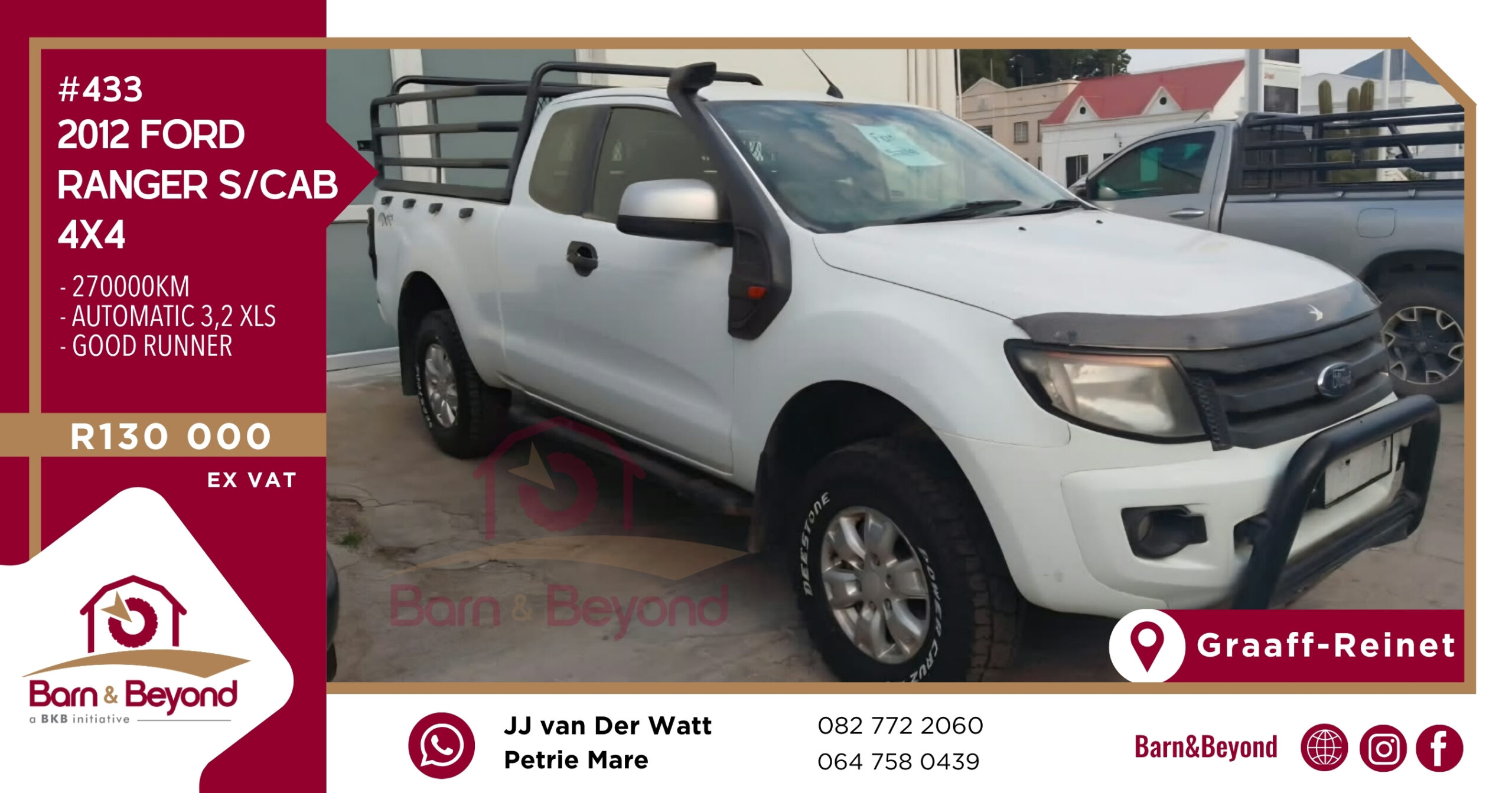 2012 Ford Ranger 3.2 XLS S/Cab 4x4 Automatic
