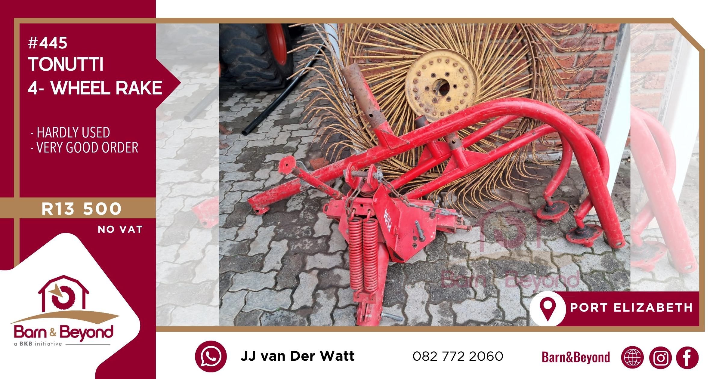 Tonutti 4-Wheel Rake
