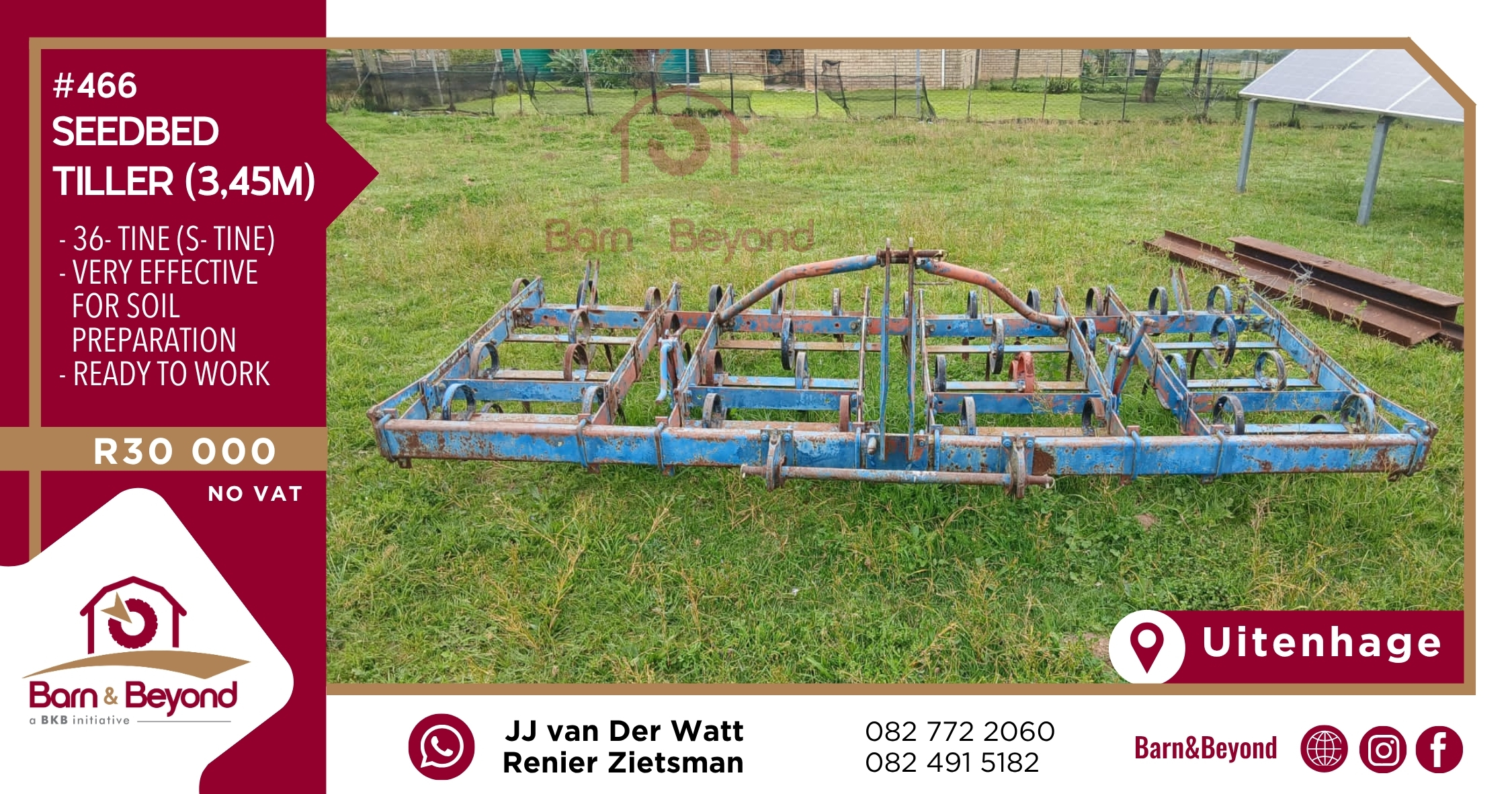 Seedbed Tiller – 3.45m